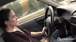 I watch sexy lou lebonn cum in the car