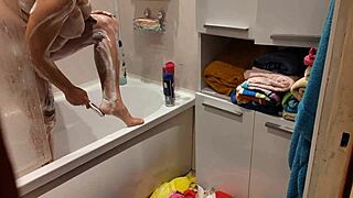 caught my stepsister in the bathroom while she was showering.