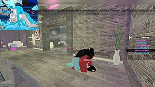 demon interacts with huge futa character in a neutral encounter