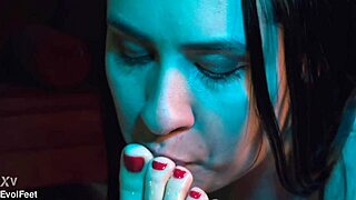 feet with honey taste sucking