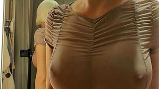 See-Through Clothes At Mall! Flashing Tits!