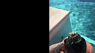 Friends give public blowjob at infinity pool in Costa Rica