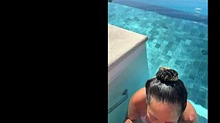 Friends give public blowjob at infinity pool in Costa Rica