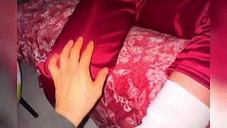 Skinny blonde babe in uniform takes huge dick from cute young guy