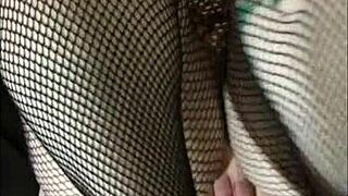 black couples play with crotchless blindfold handcuffs and dildo