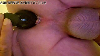 an amateur gets plugged hard in anal play