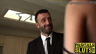 the gorgeous sub with glasses gets spanked before rough anal.