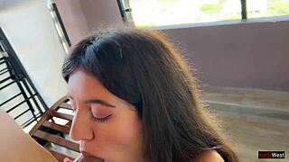 neighbor peep at me naked on the balcony - and i offered him anal sex