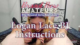 busty blonde hottie logan lace deepthroats cock like a pro 😍