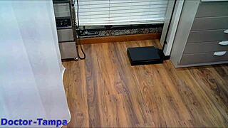 Dr. Tampa's interns giggle during backstage sucking and shaved pussy play.