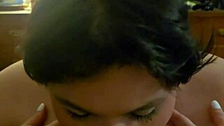 blowjob with tits on display until cum in mouth