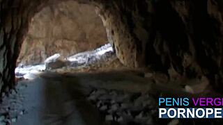 Punk girl twice cummed outdoor