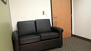 Carrie B chokes and sucks cock during casting interview