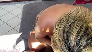 gave my cuckold a lost one, sucked friend's huge dick for hours, then sat!