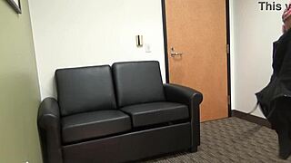 Carrie B chokes and sucks cock during casting interview