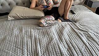 I gave my step-sister an anal gift for lovers day, creampie and all