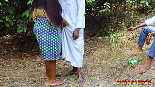 does bbw wife fuck two big cocks in the bush?