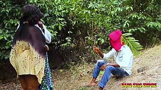 does bbw wife fuck two big cocks in the bush?