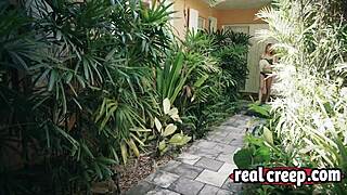 Blonde babe lost in forest gets dragged