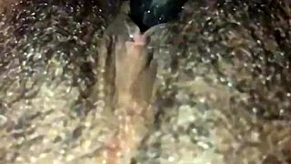 i rip my clothes and play with my ebony pussy, making it drip with orgasm