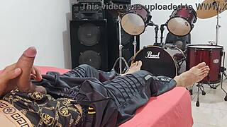 MAN MASTURBATES HIS BIG COCK IN FRONT OF THE CAMERA