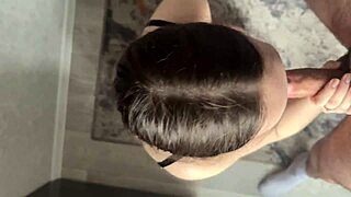 my roommates boyfriend bent me over the desk and fucked me hard with creampie in dorm