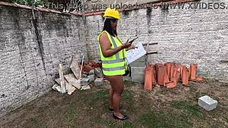 Inspecting The Site, She Imagines Bricklayers Fucking Her Pussy