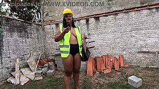 Inspecting The Site, She Imagines Bricklayers Fucking Her Pussy