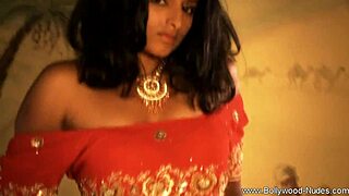 Simple beauty undresses and dances nude in India.
