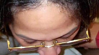 My best friend's mom catches me jerking with her thong and sucks me off