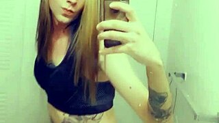 hot tranny touchin her clitty, slut