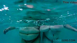 lexxxi luxe and her bbw friend have fun playing underwater in the pool