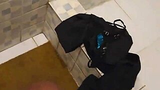 My best friend's mom catches me jerking with her thong and sucks me off