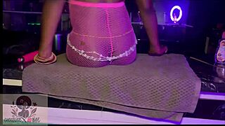 Pussy play in the back soo horny rubbing my toto till i squirt all over the bar!