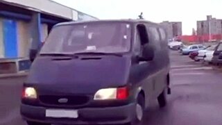 Granny Effie banged hard in a van