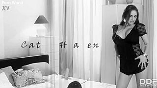 Look At That Ass Gape After The Sybian Ride! Huge tits and heels make it intense.