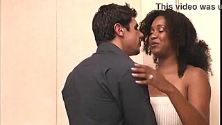 Fucking this black big tits mom feels amazing, he says