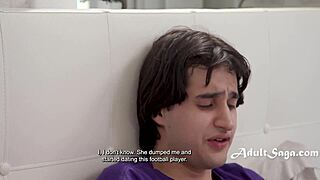 Does step mom intervene in step son's wankathon - Annie King?