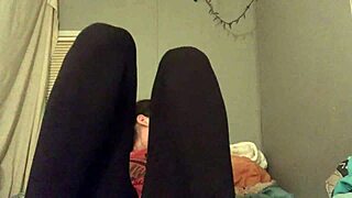 narrating the dirty caucasian girl's feet in fetish play