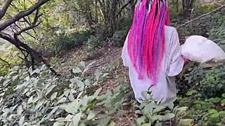 outdoor forest rough sex spanks teen pussy to cum squirt