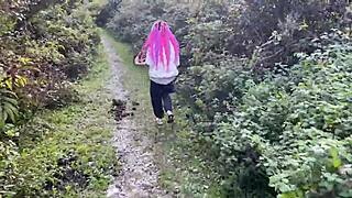 outdoor forest rough sex spanks teen pussy to cum squirt