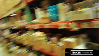 Curly Haired Latina College Girl Sucking Black Dick In Public For Fun