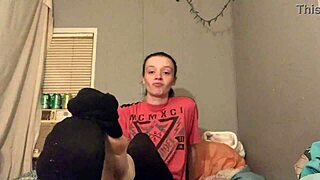 narrating the dirty caucasian girl's feet in fetish play