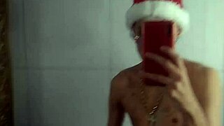 Brazilian Tattoo Guy Jerks Off Before Christmas Dinner!