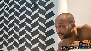 Surprise for my boss: he saw me cleaning naked on all fours and fucked me hard with a big creampie