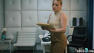 lesbian boss strapon fucks personal assistant anna claire clouds with big tits 😈