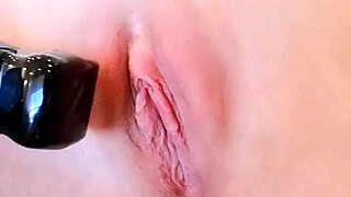 Girlfriend shaves her wet pussy hair in homemade video, revealing tight shaved beaver
