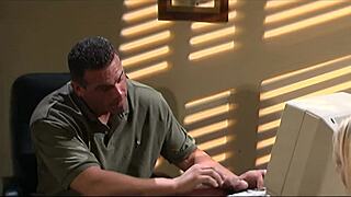 Is this slutty blonde milf secretary gaping from monster cock doggystyle?