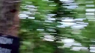 Feeling bound as ponygirl slave in forest with toys