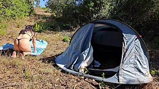 i got an internal creampie in the public forest while doggystyle camping